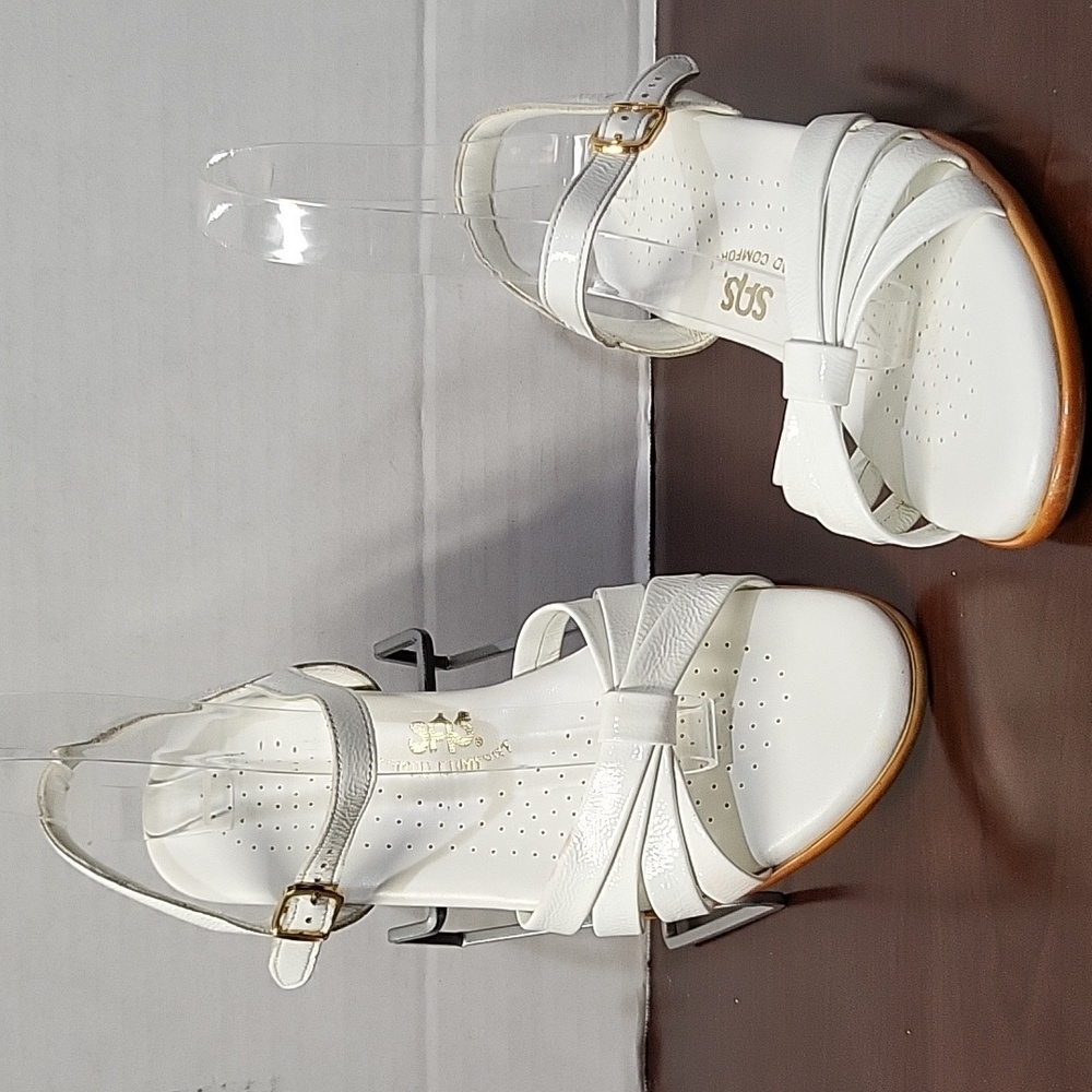 SAS TRIPAD Wedge Heel Sandals Womens Size 7 N White